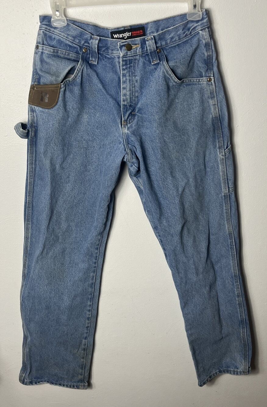 Wrangler Riggs Work Wear Light Blue Cordura Denim Jeans. Size 32 × 33(label 32)